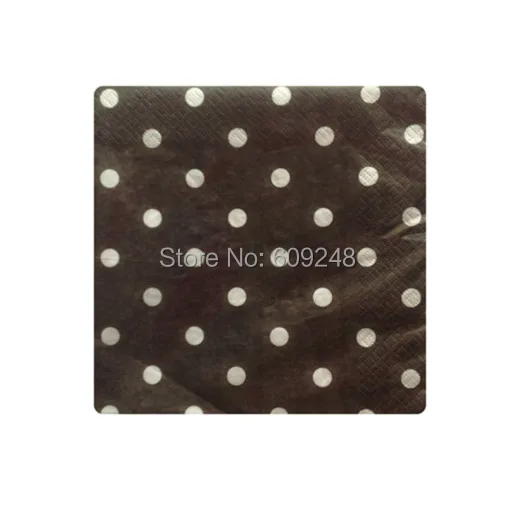 80pcs Designer Birthday Halloween Party Colored White Polka Dot Black Paper Napkins,3 Days Delivery on Orders over $100