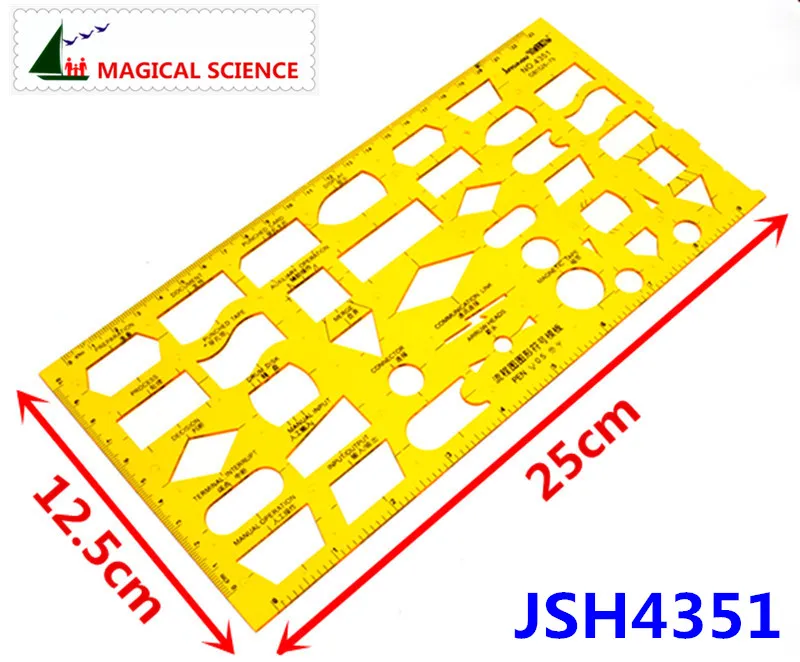 Flowchart Drawing Template K plastic Flexible Professional network flow chart symbols ruler for students JSH4351