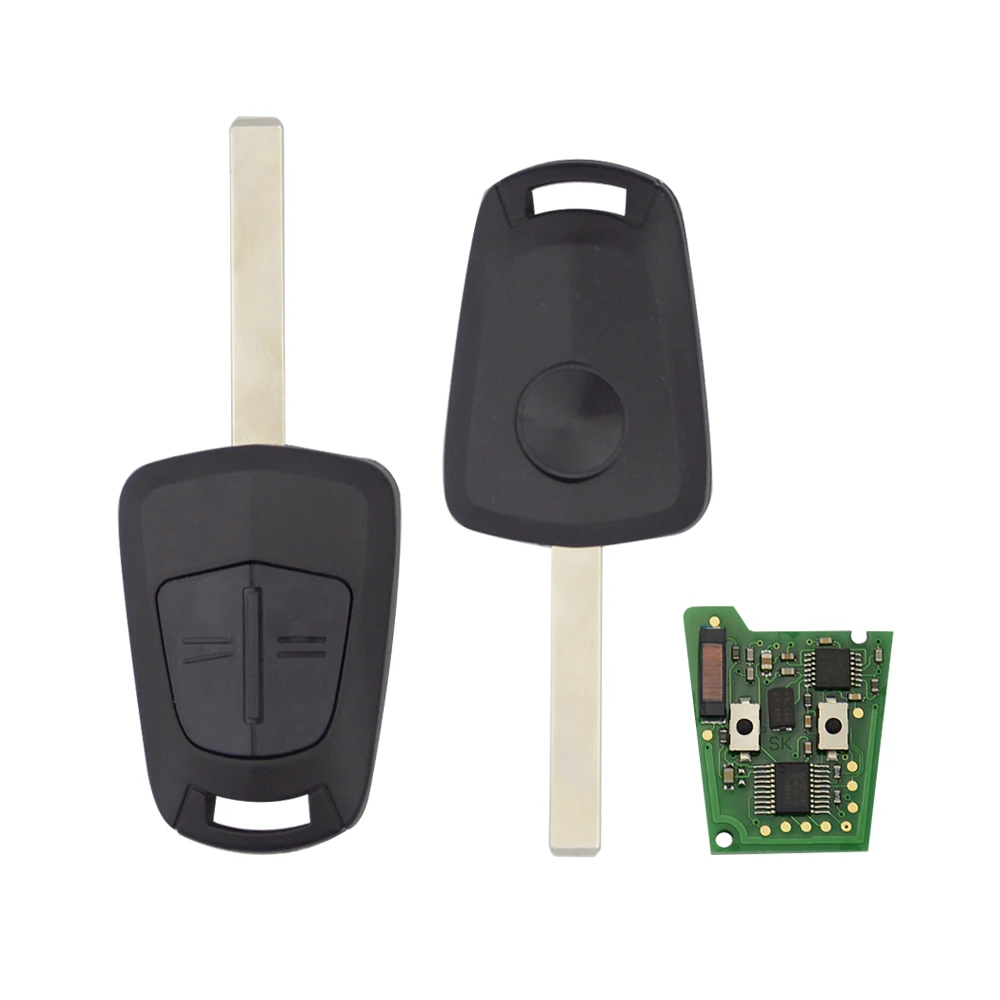 OkeyTech For Opel Vauxhall Astra H 2004-2009 Zafira B 2005-2013 2 Buttons H System Remote Key 433MHz PCF7941 Chip Uncut Blade