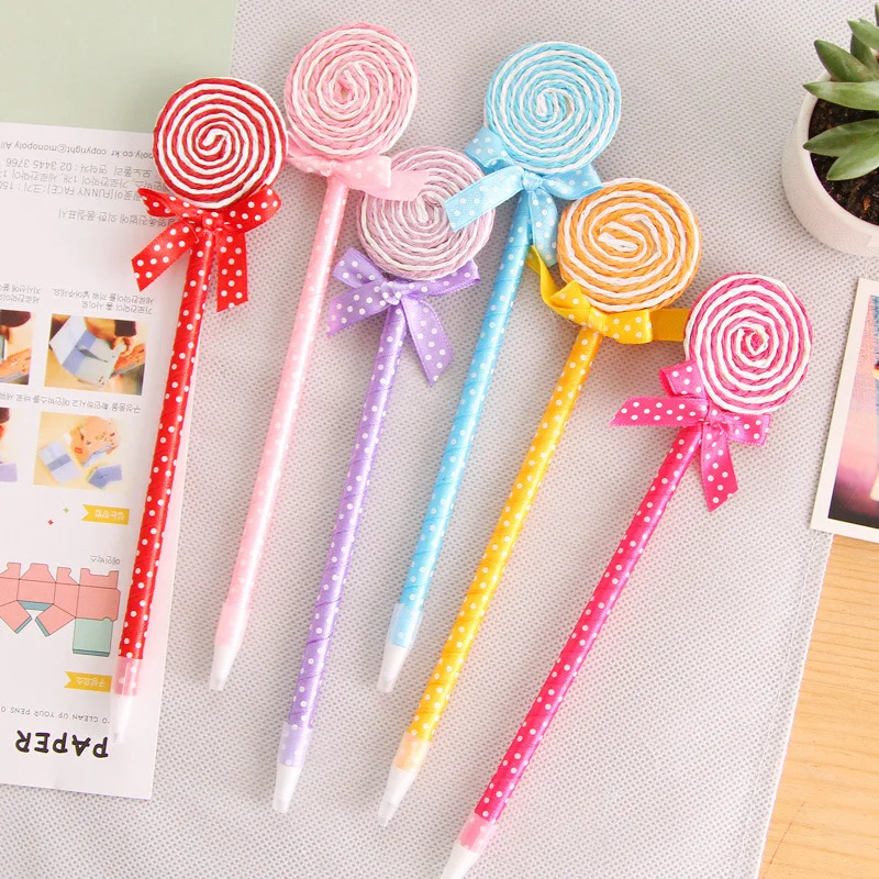 Cartoon Cute Kawaii Lollipop Ballpoint Pen Kid Doll Pen Blue Ink Beautiful Nice Creative Stationery School Supplies