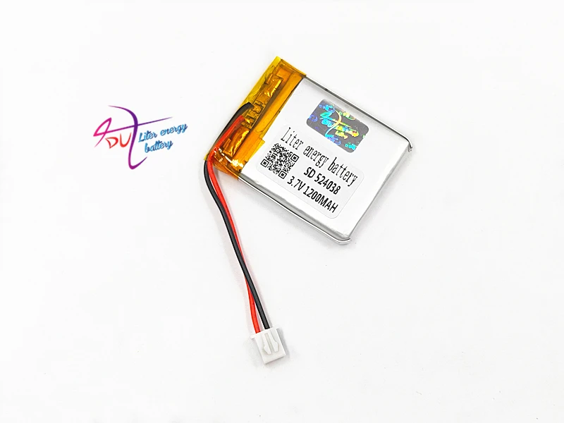 XHR-2P 2.54 1200mAh 524038  504040 40*40*5.2mm 3.7V lithium polymer battery  point reading machine