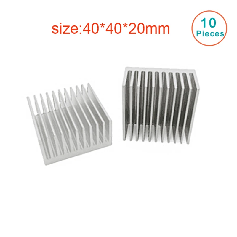 

New 10pcs Silver 40x40x20mm Aluminum Heat Sink Radiator Heatsink for CPU,GPU, Electronic Chipset heat dissipation