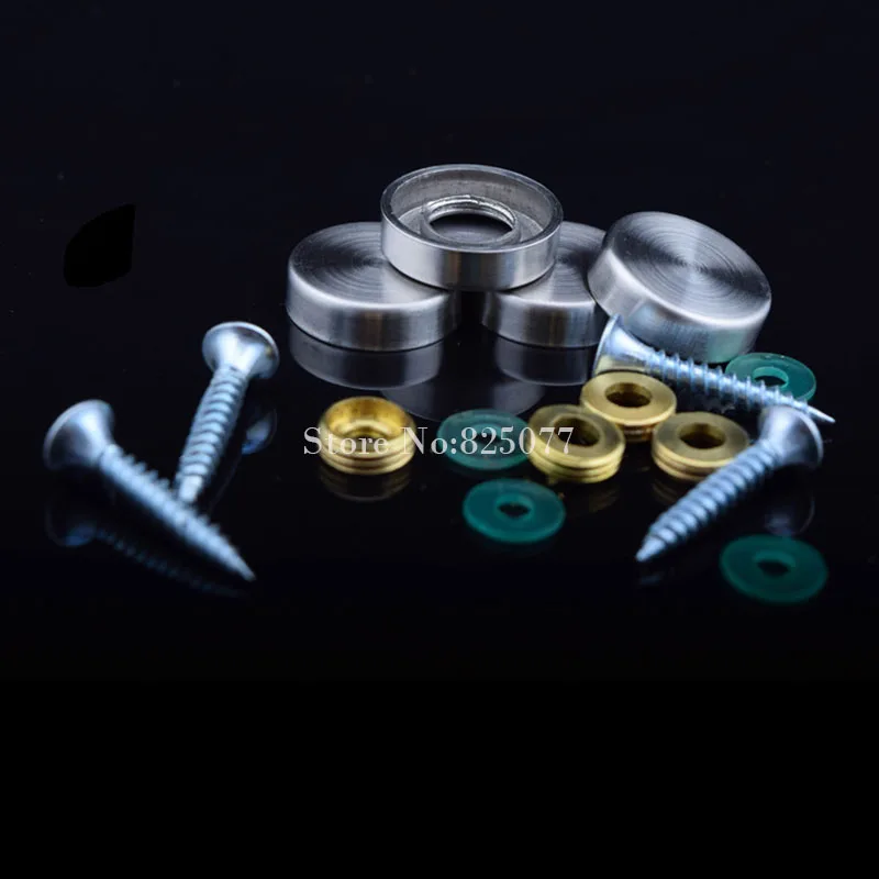 304 Stainless Steel Advertisement Fixing Screws Standoff Covers Flat Mirror Screws Cover Caps Diameter 22mm 100pcs/lot KF754