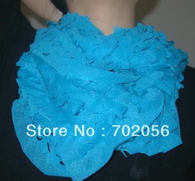 

Lady fashion heart cut shape solid Neck Scarf wrap Scarves mixedcolor 12PCS/LOT #2507