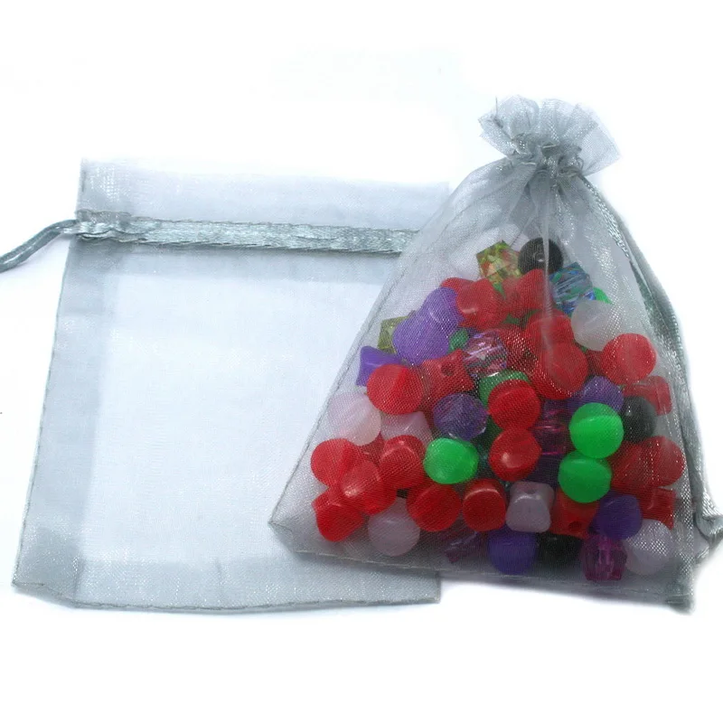 10pcs/bag 15x20/17x23/20x30cm Drawable Organza Jewelry Packaging Display Pouches Bags For DIY Gift Wedding Party Decoration