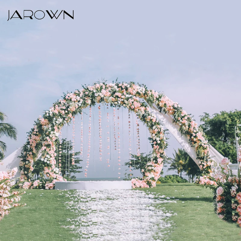 JAROWN New Wrought Iron Balloon Flower Arch T Stage Decor Wedding Flower Arrangement Decoration Round Ring Activity Party Decor