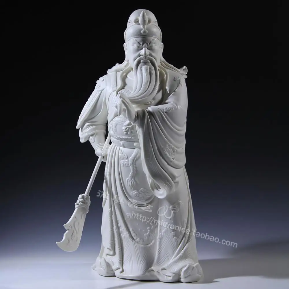 Micro beauty like Dehua ceramic Buddha Guan Feng Shui Xuan Wu Guan large ornaments white porcelain God as the God of wealth