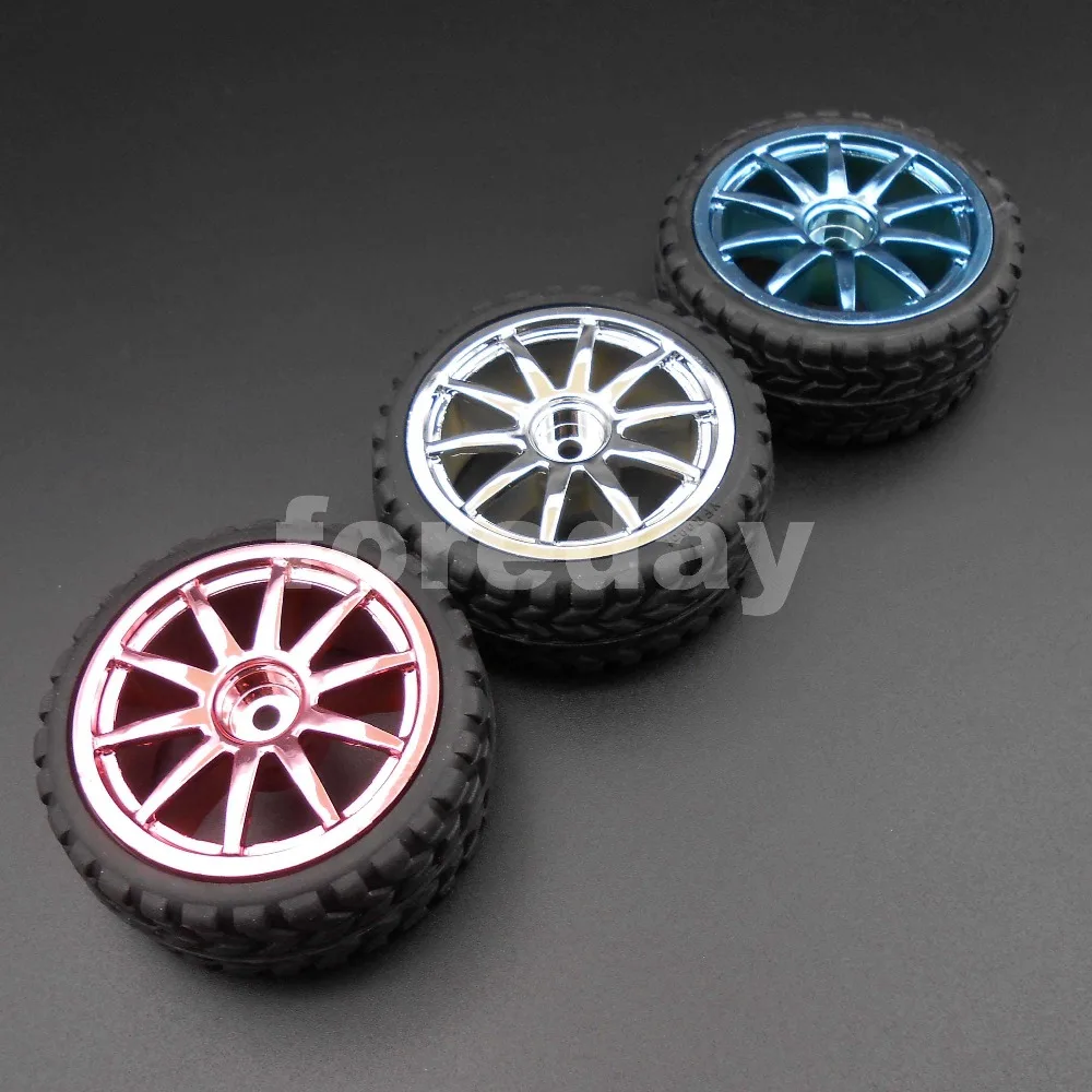 10PCS Rubber Plastic Simulation Antiskid Tire Wheel 1:10 Model Car Dia.65MM for 12mm Hexagonal coupling nonskid tyre *FD782-784