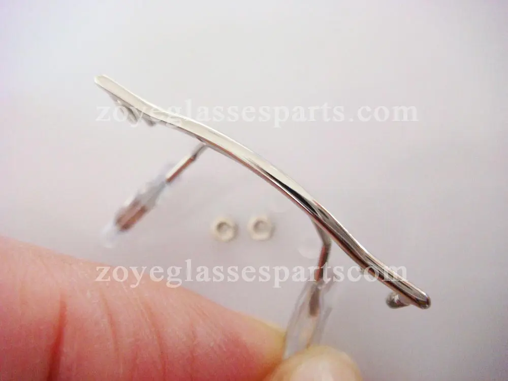 eyeglass repair part nose bridge,screw on silver stainless steel nose bridge for rimless optical frame,replacement TB-279 silver