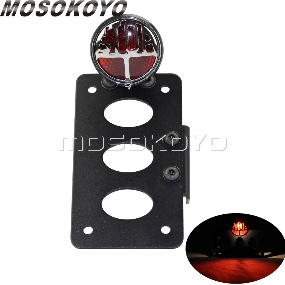 Stop Style Replica Miller LED Tail Lights Number Plate Bracket Vertical Mount Holder Brake Stop Light for Harley Cafe Racer