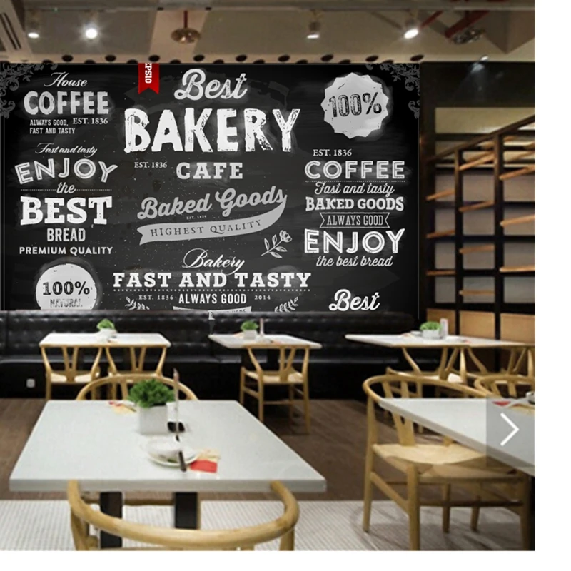 

Custom 3D modern wallpaper, bread cake shop pastry icon for the restaurant cafe bar background wall waterproof PVC wallpaper