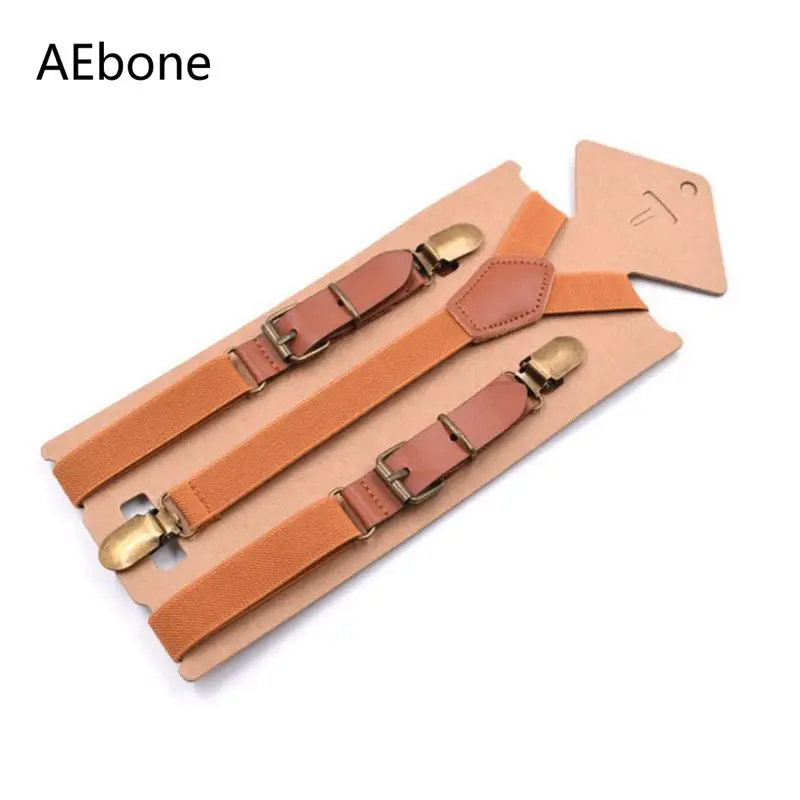 AEbone-Suspensorio de cuero para hombre, tirantes de Estilo Vintage para pantalones de adulto, color marrón, negro, Sus67