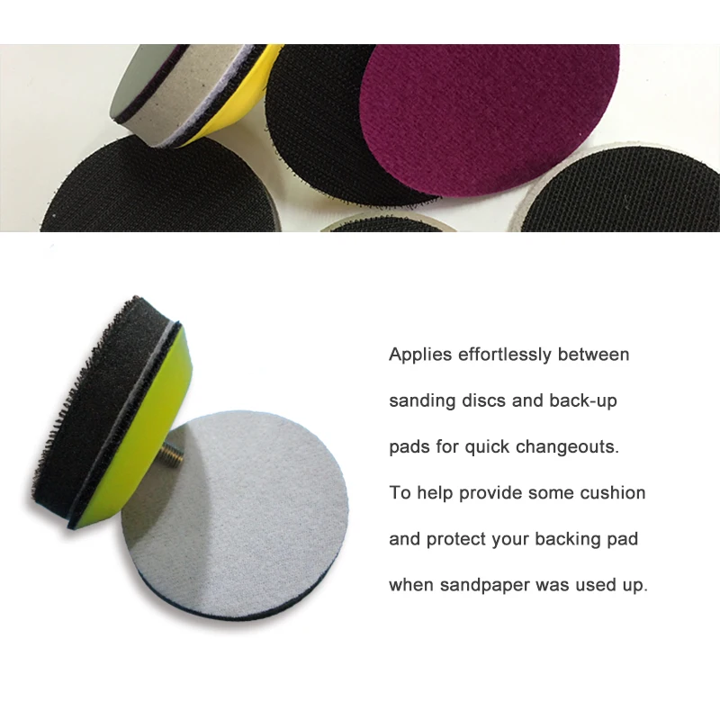 5PCS 3 Inch 75mm Soft Sponge Interface Pad Damping Disc Pad Self-adhesive Backing Pad Hook and Loop