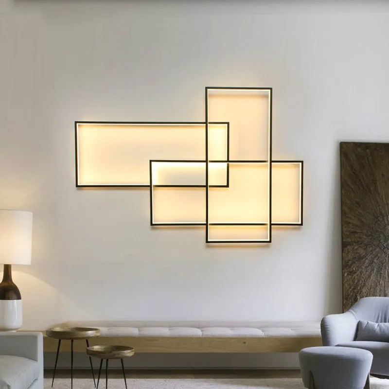 

Modern Novelty Rectangle Led Wall Lamps Acrylic Living Room Led Wall Lights Bedroom Wall Light Fixtures Corridor Led Wall Sconce