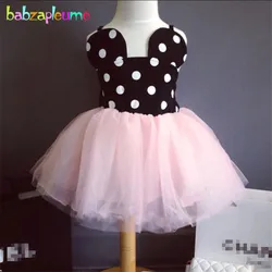 Baby Girls Dresses Cartoon Mouse Dot Backless Wedding Tutu Princess Dress Toddler Clothes Girl Vest Dress Children Clothing A020