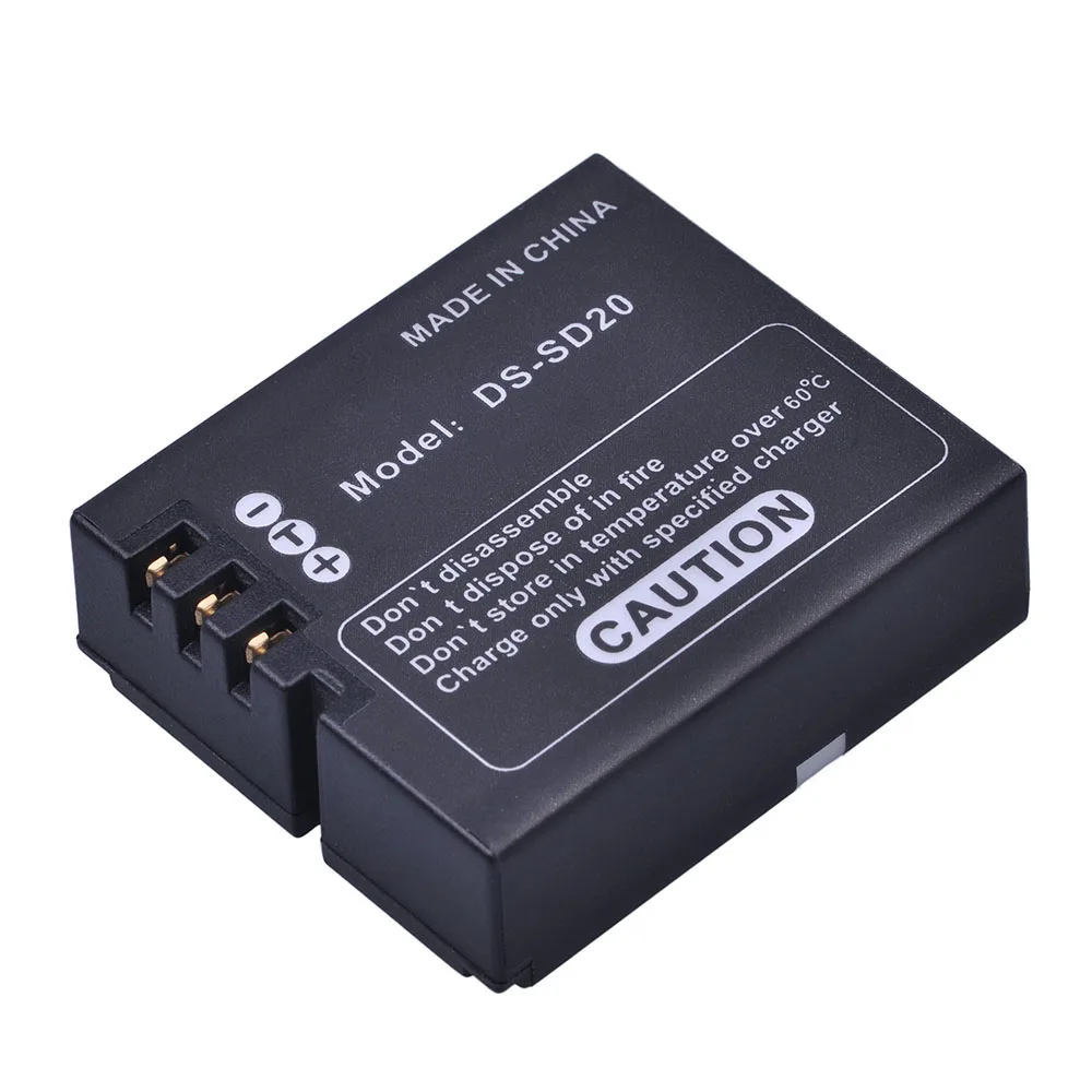 1Pc DS-SD20 SD20 Camera Battery for AEE SD18 SD19 SD20 SD21 SD22 SD23 ROLLEI 3S 4S 5S 95287 ActionPro SD20F WiFe Hama Star