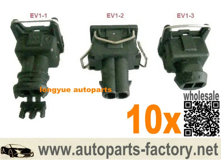 

Longyue 10pcs EV1 Female Fuel Injector Connector EV1-1,EV1-2,EV1-3 Case For Fiat,Ford,VW,Renault