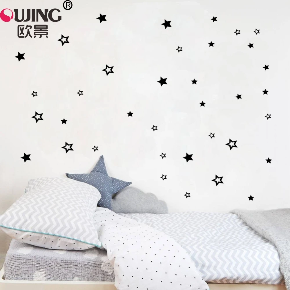 49pcs/set Cartoon Hollow Little Stars Wall Stickers For Kids Rooms Nursery Girls Boys Gifts Home Decor Cute Star Wallpaper Mural