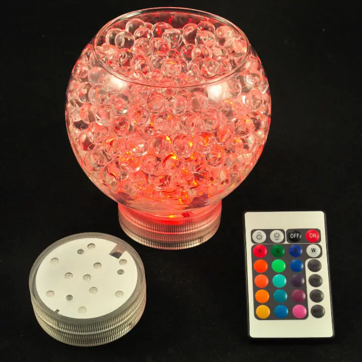 LED Multi Colors Submersible Waterproof Wedding Party Decoration Floral Vase Base Light +Remote Free shipping