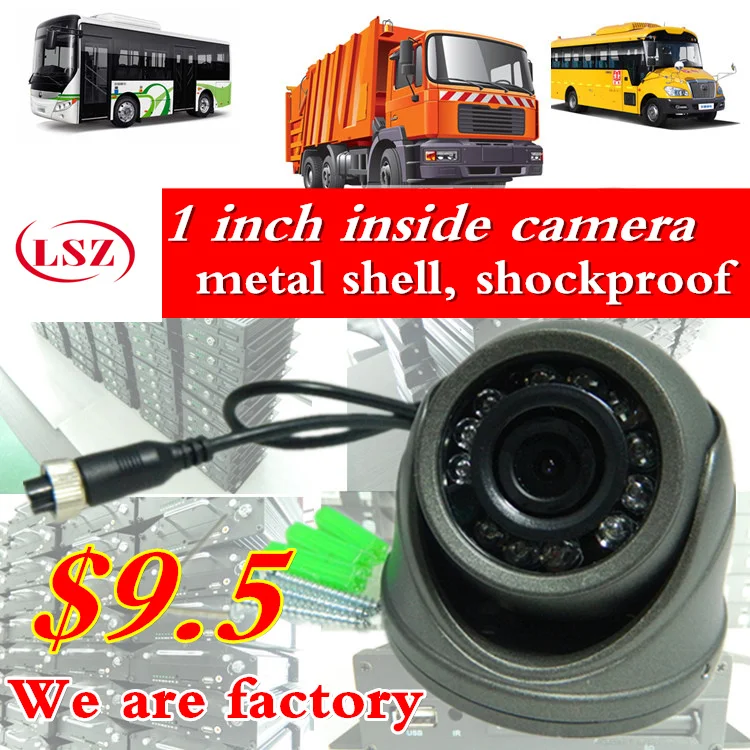 1 inch inside camera  metal shell shockproof for Bus & Truck Rearview Camera Night Vision Wide Angle Luxur Car Rear View Camera