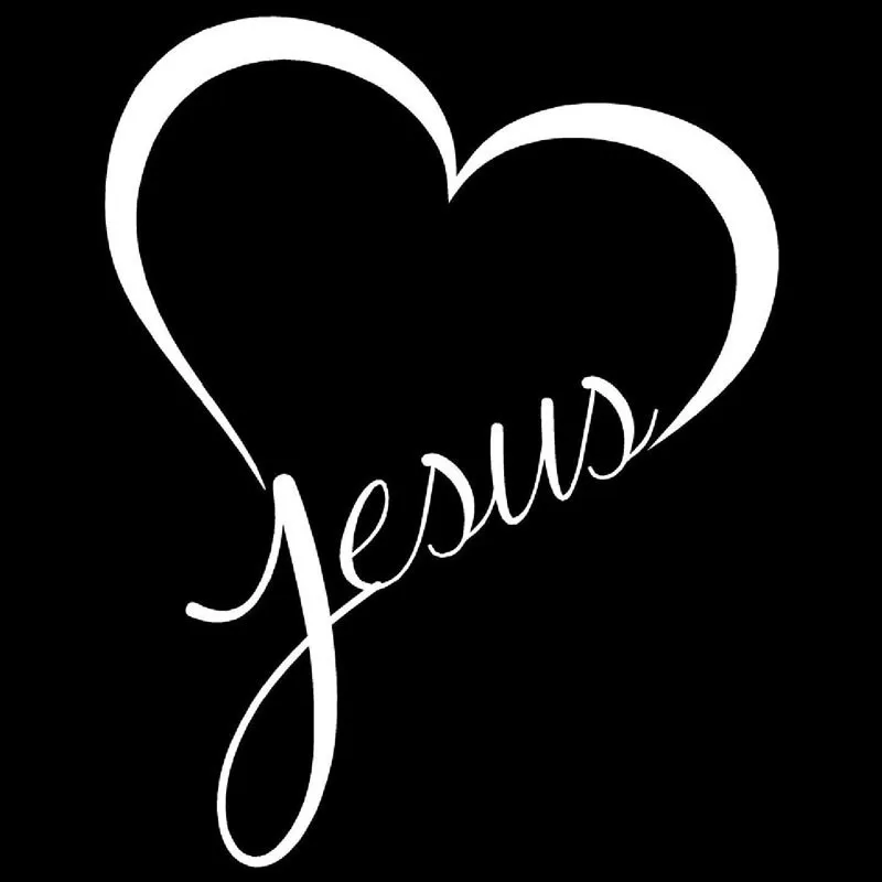 Jesus Heart Car Auto Reflective Sticker decoration Christ Love Glue Body Tail Stickers gadget accessories exterior pegatina