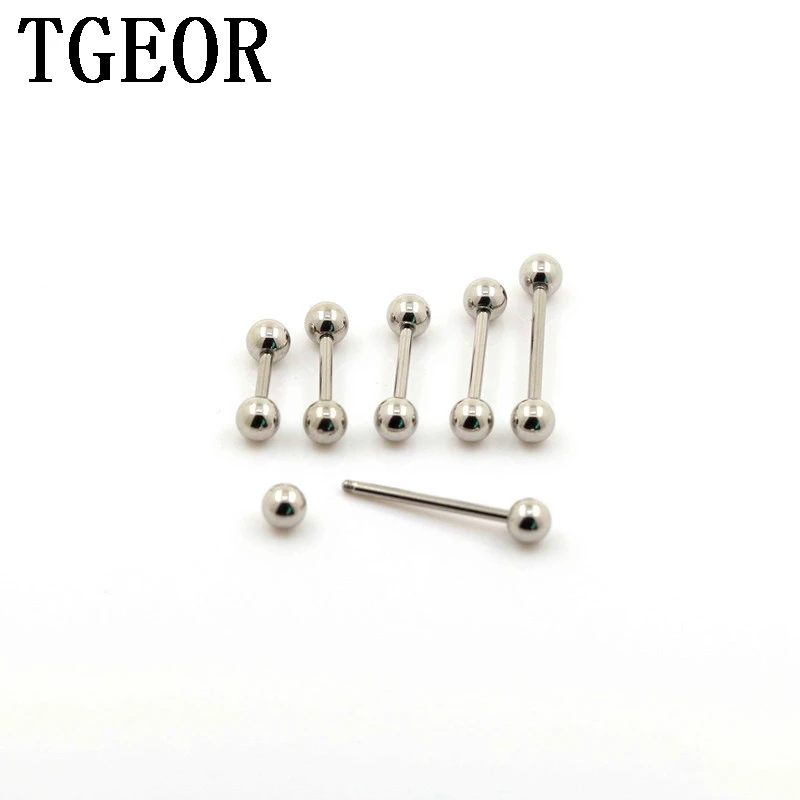 Free shipping body jewelry 100pcs 16G multi sizes 4mm ball Stainless Steel straight barbell tragus piercing earring