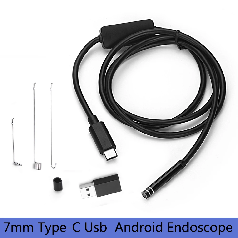 

Гибкая камера-эндоскоп HD 7 мм, Usb Type-c, для смартфонов, 1 м, 3 м, 5 м, 7 м, IP67, не жесткий провод