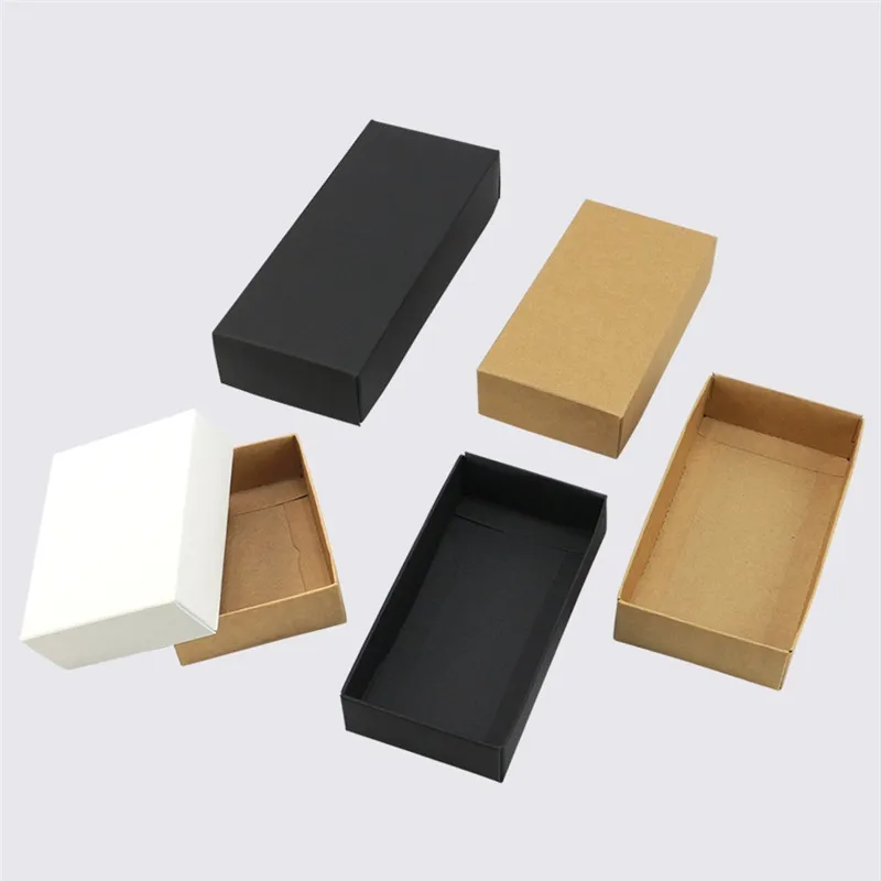 Brown/white/Black kraft paper gift Cardboard Box craft Packaging box black Paper Gift box with lid Gift carton cardboard box