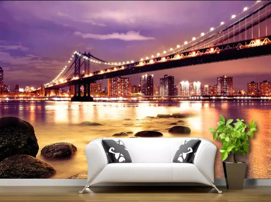 

Custom photo wallpapers Bustling night scene photo mural wallpaper 3d Background wallpaper walls