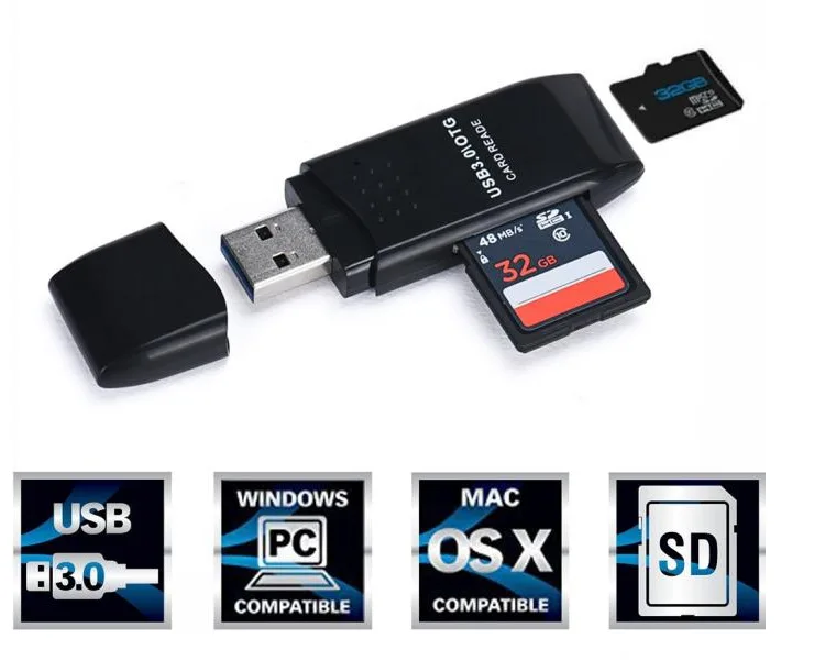高品質のミニ5gbps超高速usb3.0 sd/sdxc tfカードリーダーアダプター,卸売,新品