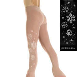 Ice Skating Figure Skating Socks Pantyhose Stockings With Shoes Cover Turning Skater Rhinestone Pants Various rhinestone pattern