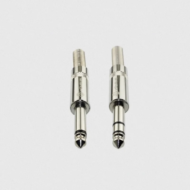 2/3Pole Metal 6.35mm Jack Plug Audio Connector Solder Cable Audio Male plug For Microphone speaker guitar