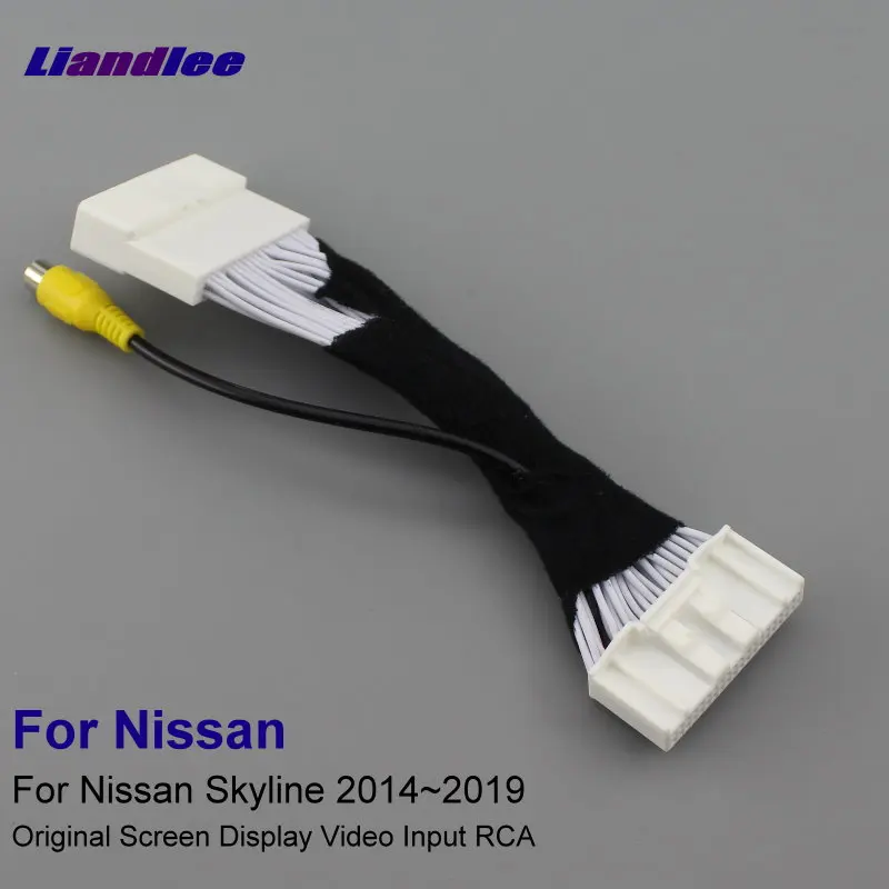 Liandlee For Nissan Skyline HV37/HNV37/YV37/ZV37 2014~2019 RCA Adapter Connector Wire Cable Rear View Camera Original Video