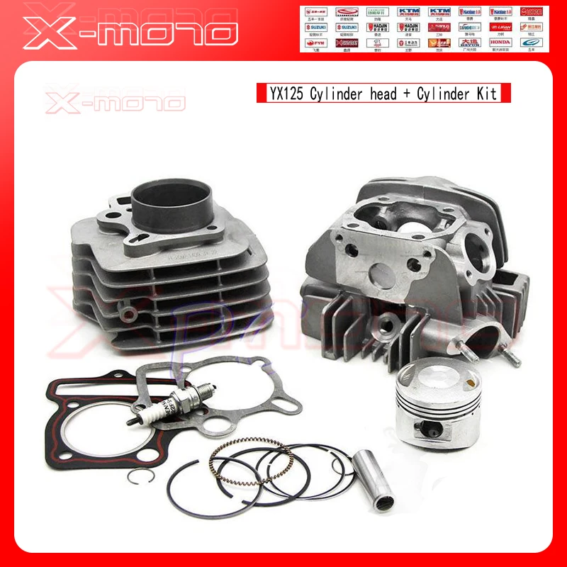 Complete Engine Cylinder Barrel Head Cylinder Piston Kit for YX125 125CC