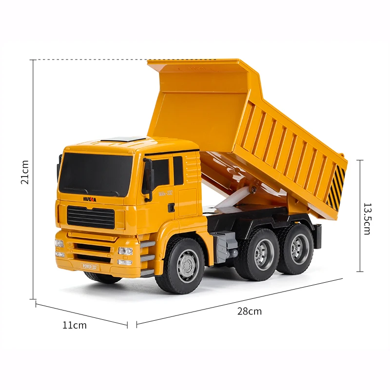 1:18 Huina 332 RC Truck Dump 6CH Metal Remote Control escavatore Electric Kids Cars Model Toys For Children