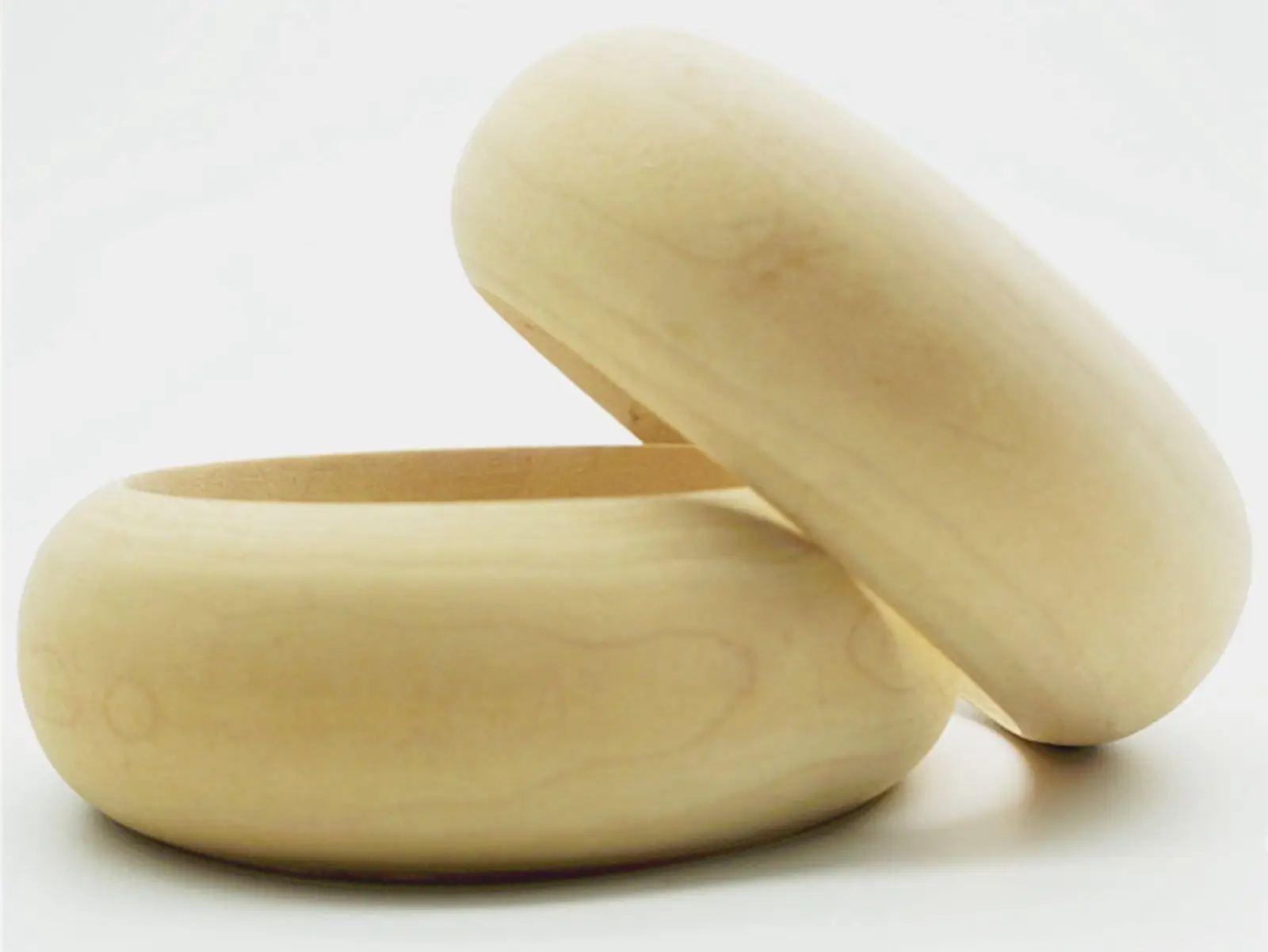 1pcs Natural Wooden Blank Bangle Bracelets for DIY Jewelry Making, Painting, Craft Gifts - Untreated Plain Wood Various Sizes