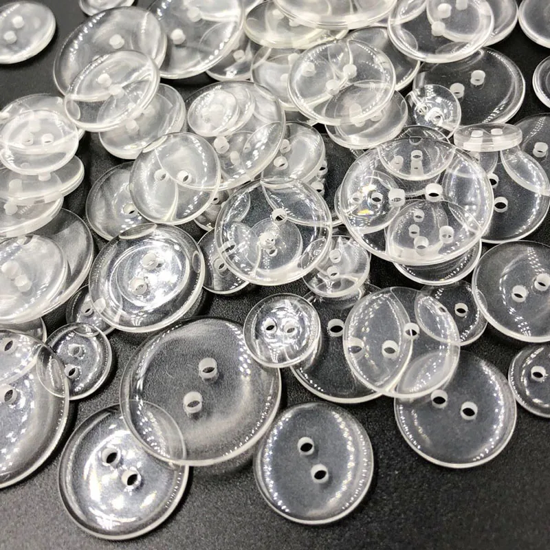 New 50pcs/lot Sewing Buttons 2 hole Clear Shirt Decrative Button Sew Crafts small big transparent button Accessory Scrapbo PT184