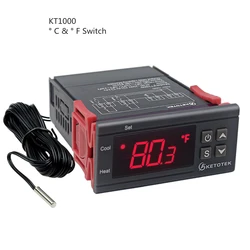 Digital KT1000 Temperature Controller C/F Thermostat 10A Relay Thermoregulator Heating Cooling Switch Regulator for incubator