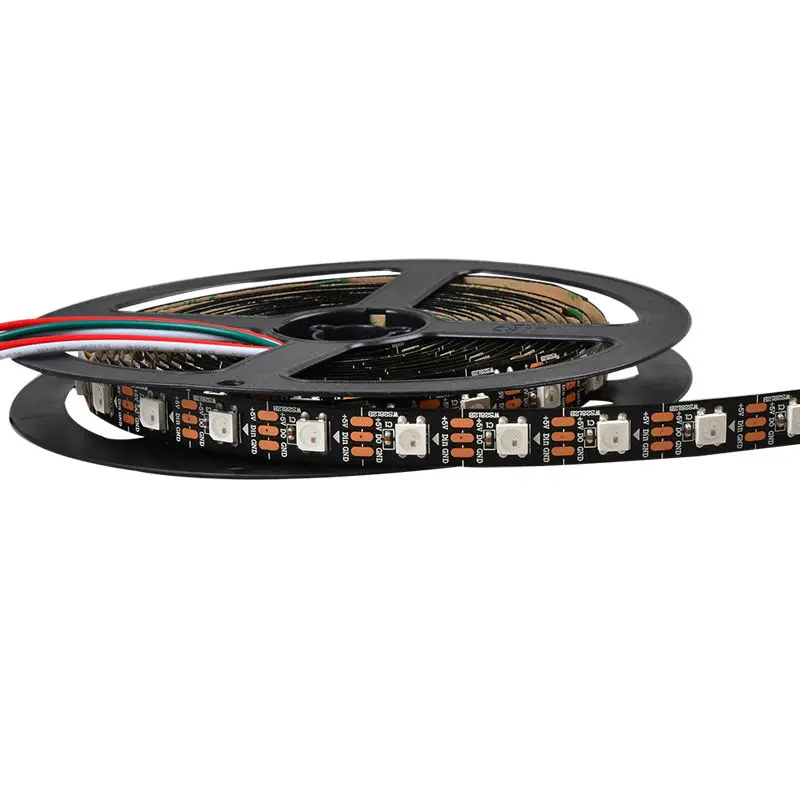 

5M/Roll 74LEDs/m WS2812B LED Pixel Strip Light 5V,5050 SMD RGB Digital Flexible Tape TV;DC5V input,Non-waterproof IP20,BLACK PCB