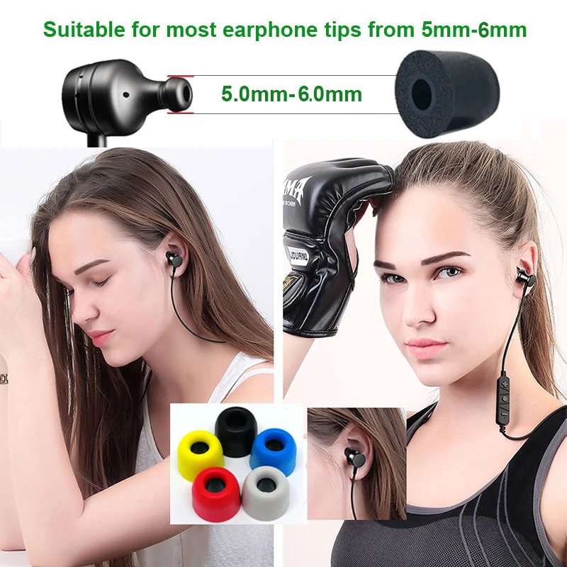 3Pair Memory Foam Tips Earpads T400 4.9mm Ear Buds For In-ear Earphone Noise Isolation Enhanced Bass Slow Rebound Sponge Pads