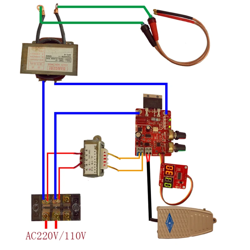 NY-D01 100A/40A Spot Welding Machine Control Board Welder Transformer Controller Panel Parts Adjust Time Current Digital Display