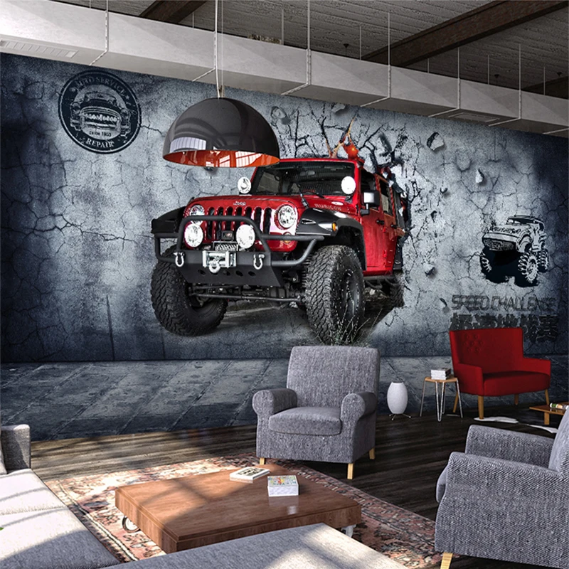 Custom 3D Mural Wallpaper Vintage Motorcycle Car Wall Paper Bar Living Room Sofa Background Wall Painting Creative Decor Fresco