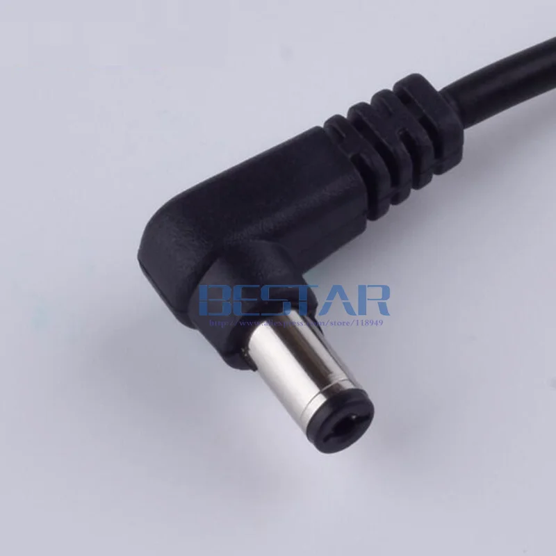 Black DC power plug USB convert to 5.5*2.1mm/DC 5521 L Shape Jack 5.5 mm x 2.1 mm 5.5x2.1mm right angle charging charge cable 1m