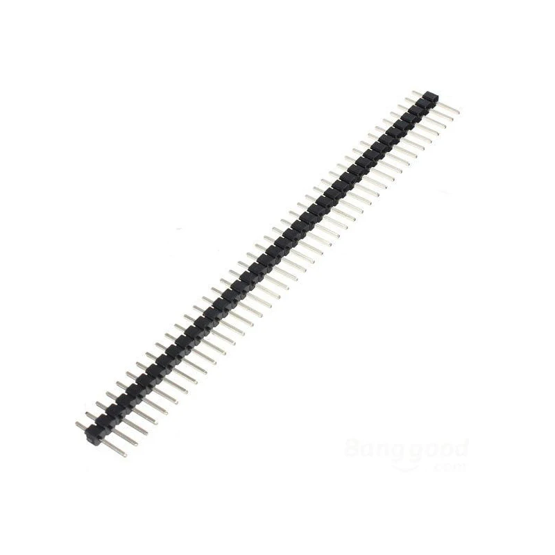 Free shipping 1Set 20PCS 40Pin 2.54mm Single Row Straight Male Pin Header Connector Strip For PBC
