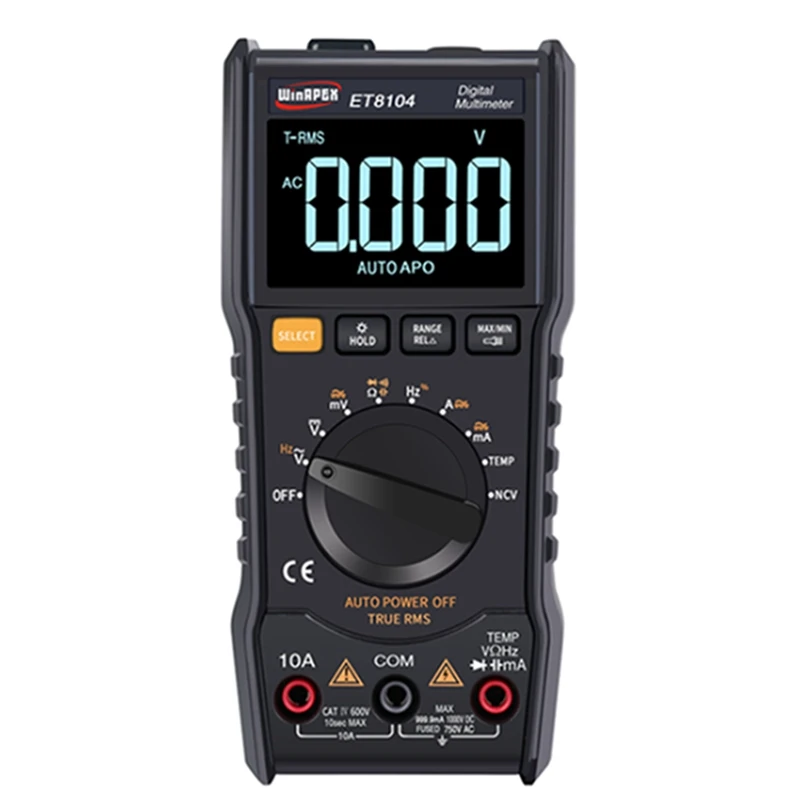 

ET8104 Digital Multimeters 9999Counts AutoRange Multimeter AC/DC Voltage Current Capacitance Resistance True RMS Frequency Meter