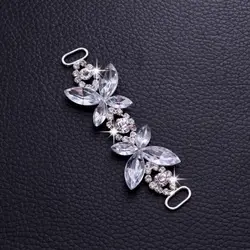 2pcs Butterfly Shining Sexy Rhinestone Bikini Connector Buckle Copper Chain Fit For Pin Up Silver Plated Strass DIY Accessories