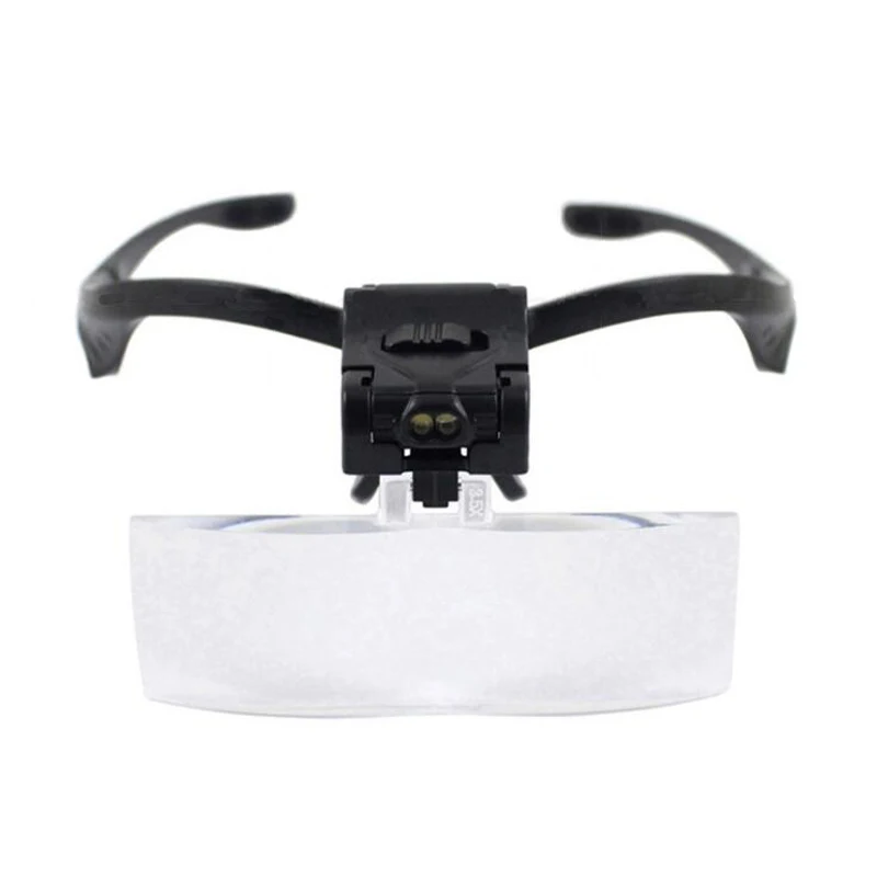 Headband Magnifier,1X 1.5X 2X 2.5X 3.5X Magnifying Glasses with Led Lamp 5 Lens, Loupe illuminated Magnifier Eyewear Third Hand