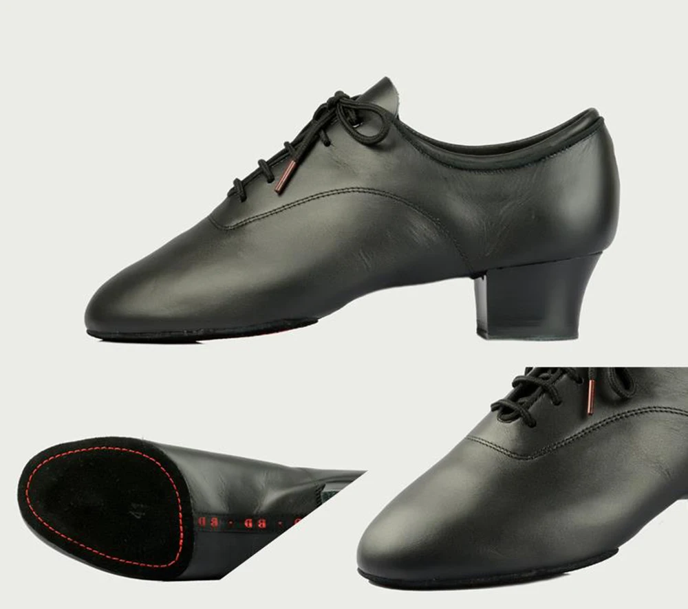 2026 MÄNNER SCHUHE Beruf Latin Dance Ballsaal Schuh Modernes weiches Rindsleder Premium Oxford Stoff Absatz 4,5 cm BD417 Authentisch heiß – Detail 1