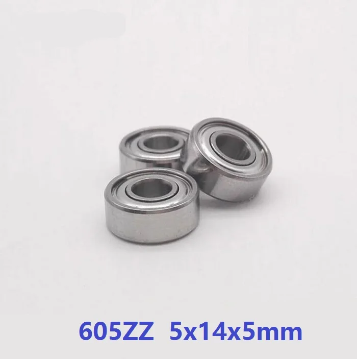 100pcs/lot 605ZZ 605Z 605 Z ZZ Bearing 5x14x5mm double shielded Deep Groove Ball bearing Miniature 5*14*5mm