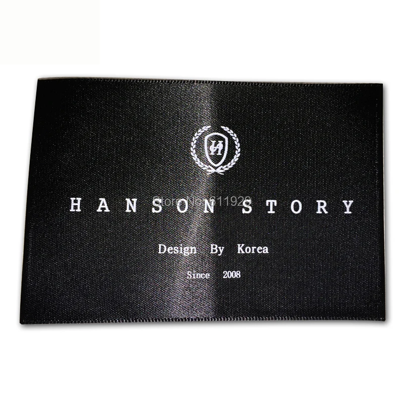 free shipping customized black silk labels/clothing screen printing tags/wind coat down jacket collar labels/washable labels